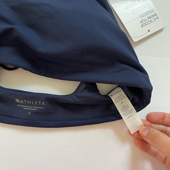 Athleta A-C Scoop Bikini Top Navy Size Small New with Tags - Picture 3 of 7